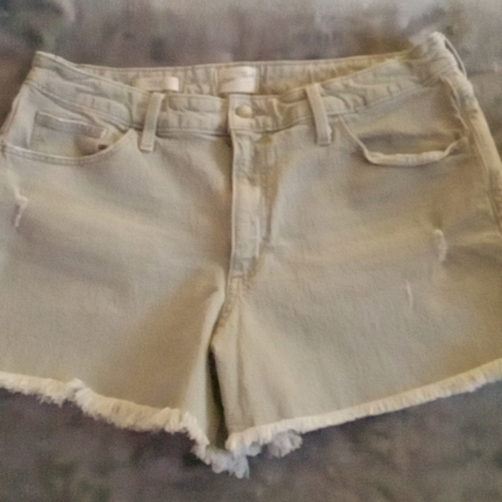 Gray Universal Thead Jean Shorts with Fringed Hem Size 14